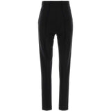 Pantaloni slim a vita alta in nero 