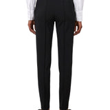 Pantaloni slim a vita alta in nero 