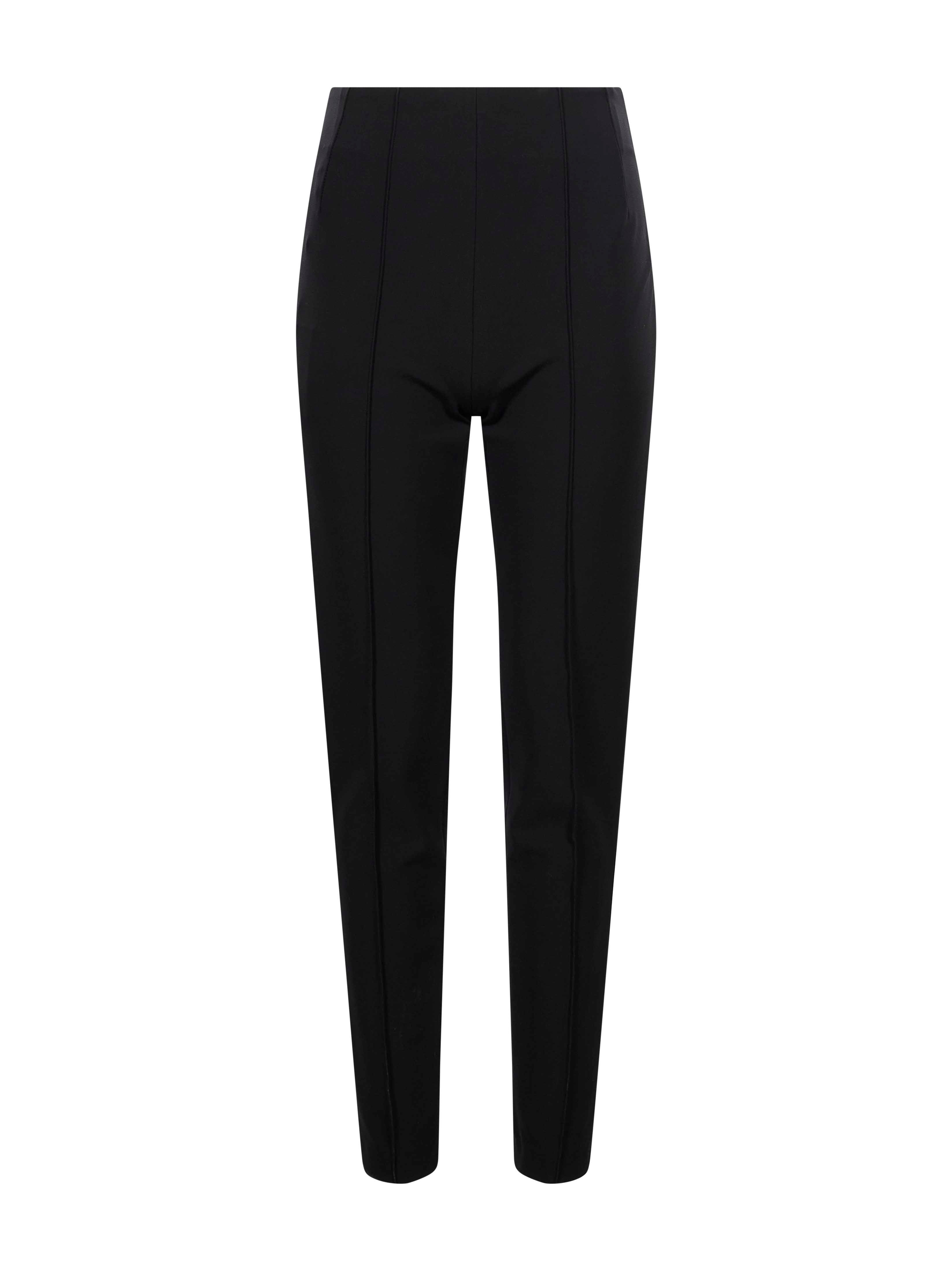 Pantaloni slim a vita alta in nero 