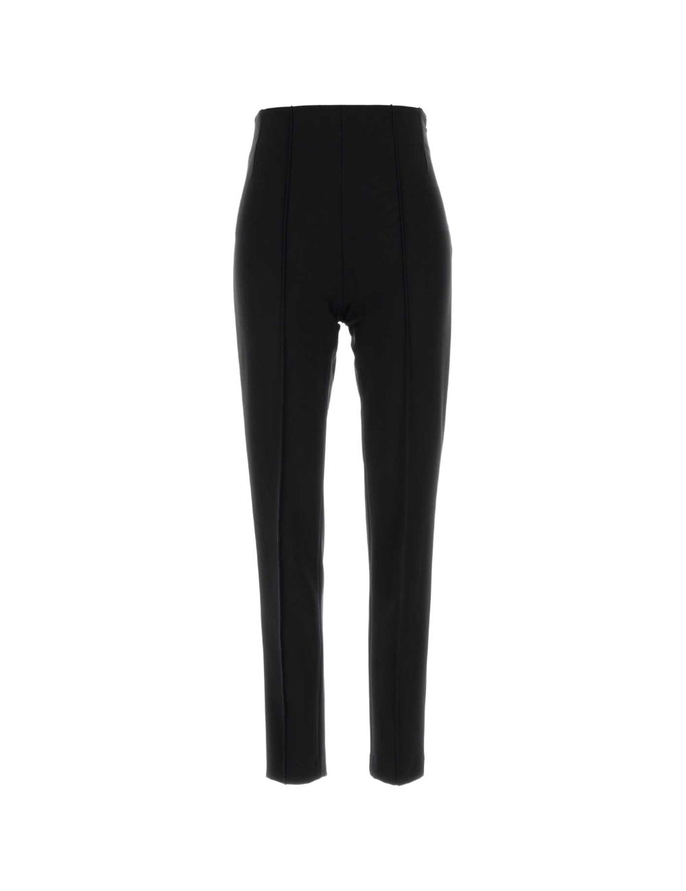 Pantaloni slim a vita alta in nero 