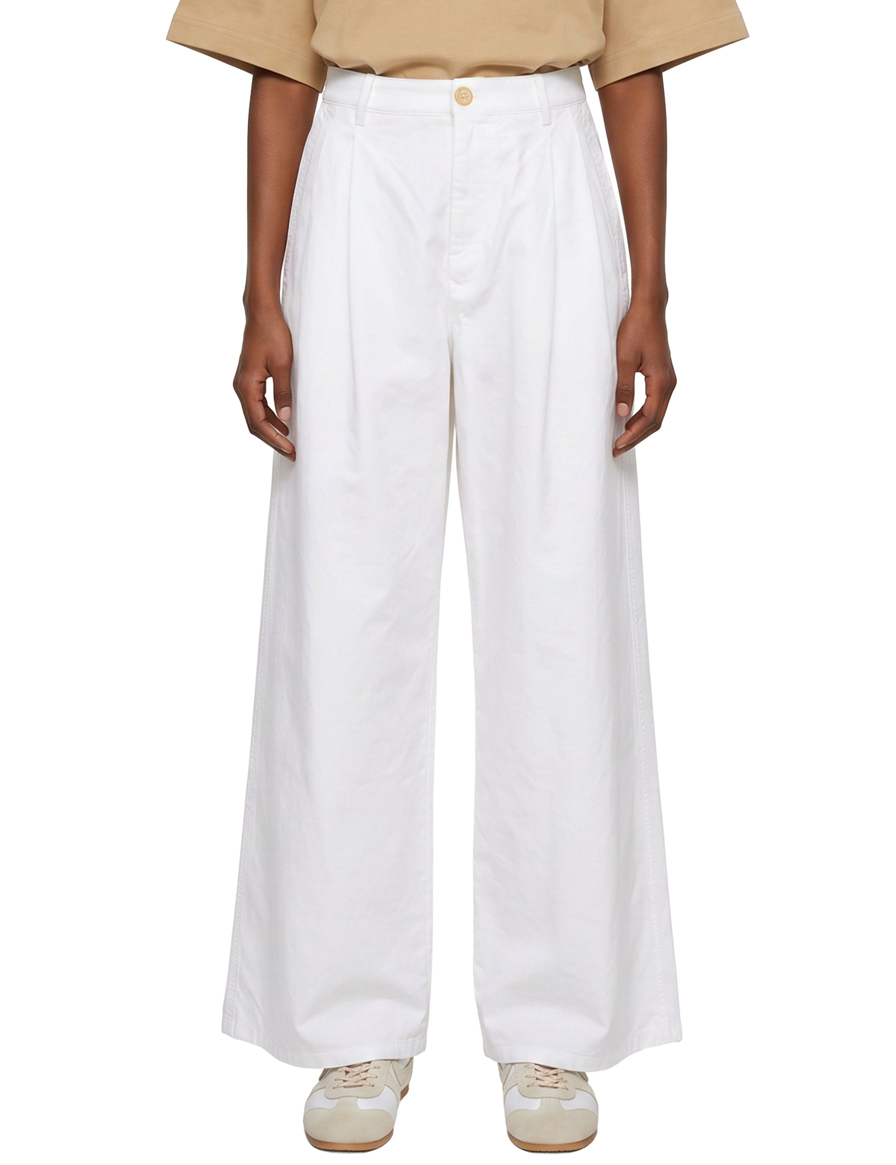 Pantaloni a gamba ampia in bianco 
