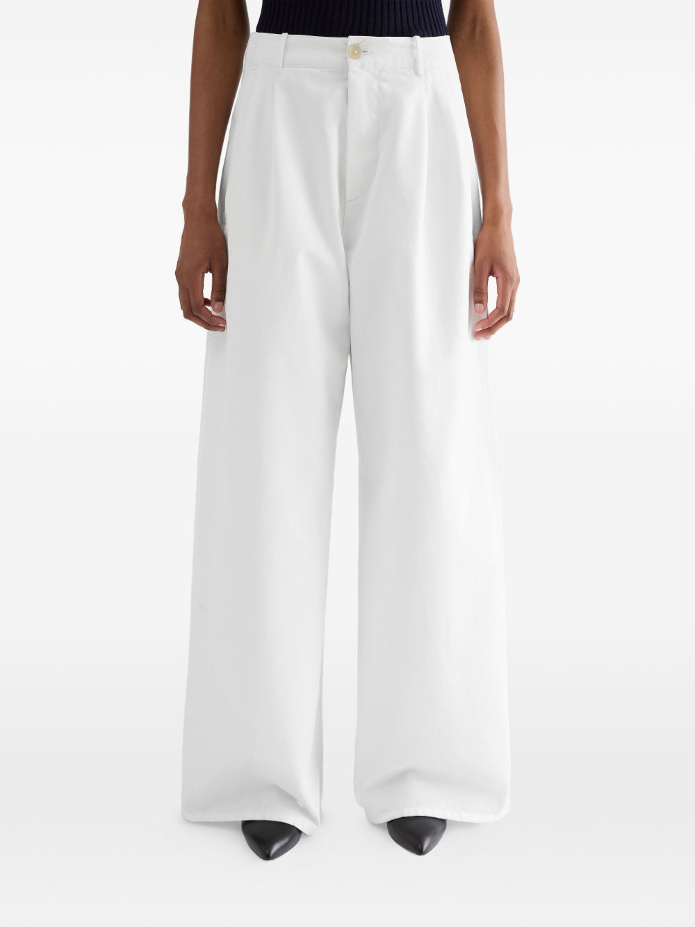 Pantaloni a gamba ampia in bianco 