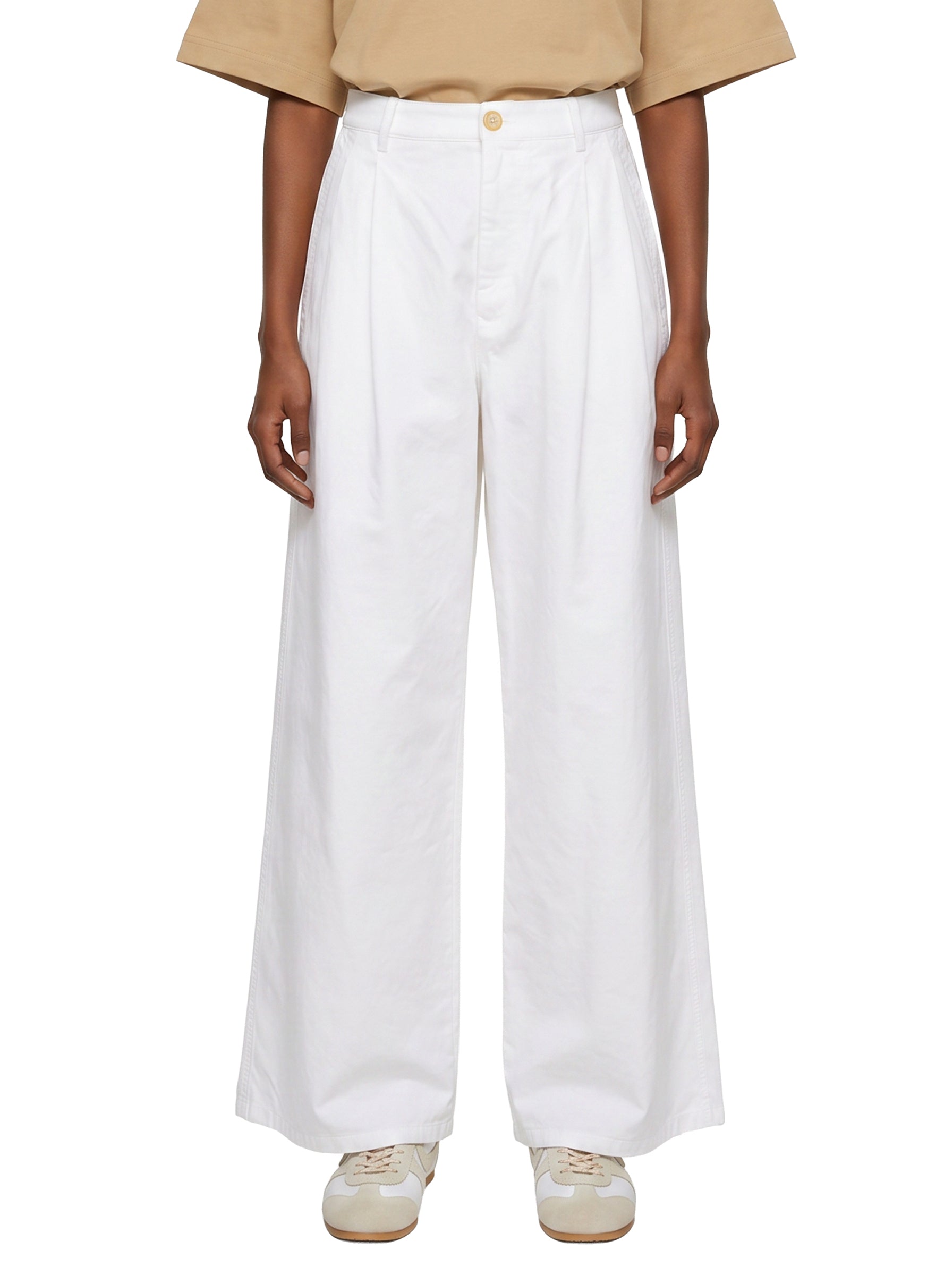 Pantaloni a gamba ampia in bianco 