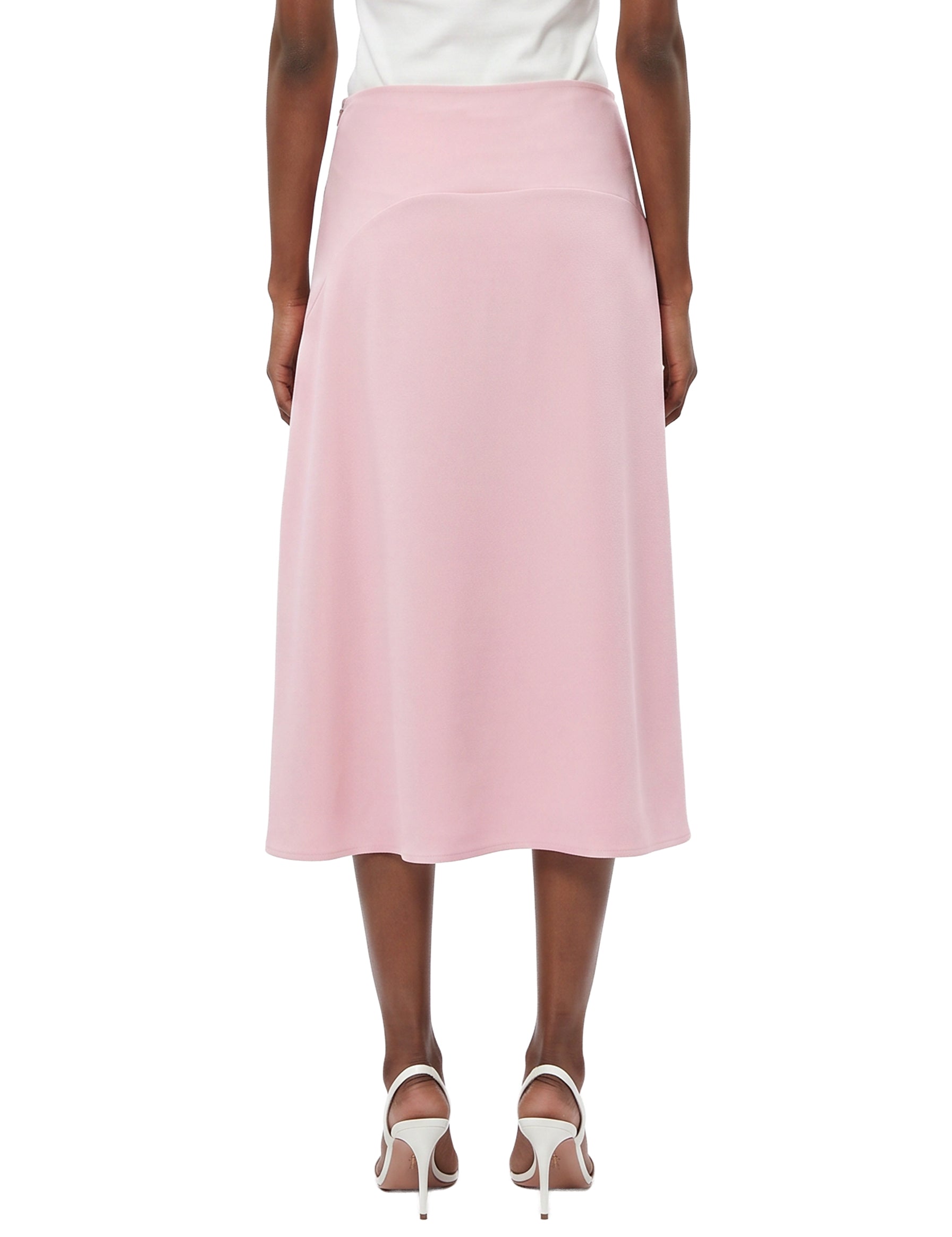 Gonna midi satinata in rosa 