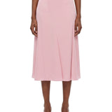 Gonna midi satnata in rosa 