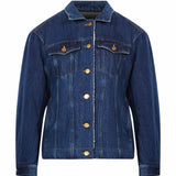 Giacca denim con fodera in pile in blu 