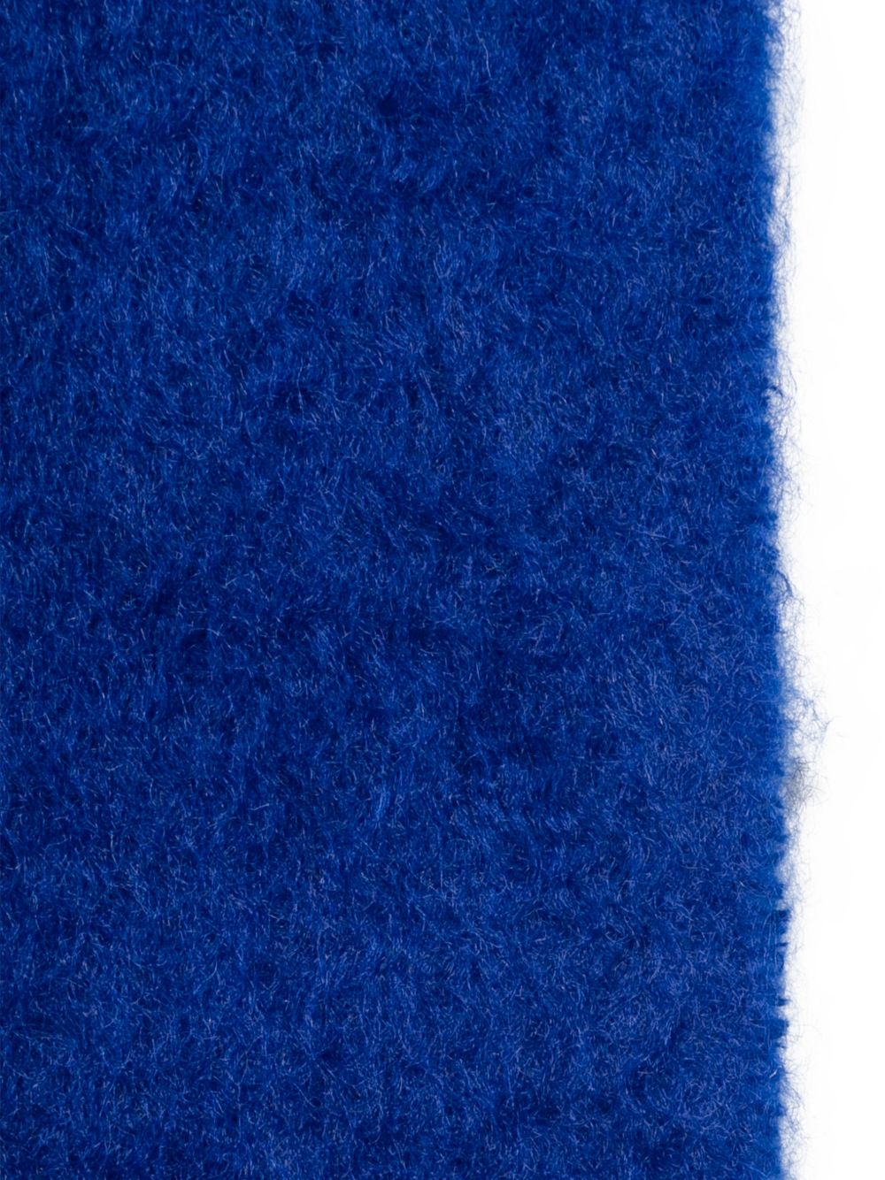 Sciarpa con patch logo e frange in blu 