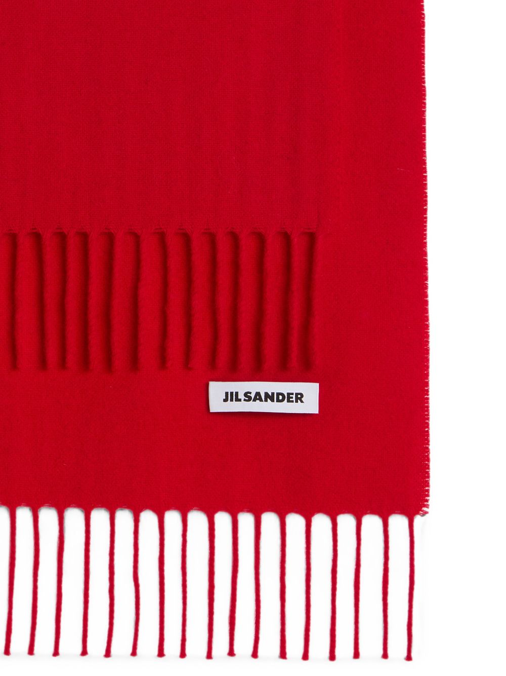 Sciarpa in lana con logo in rosso 