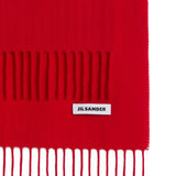Sciarpa in lana con logo in rosso 