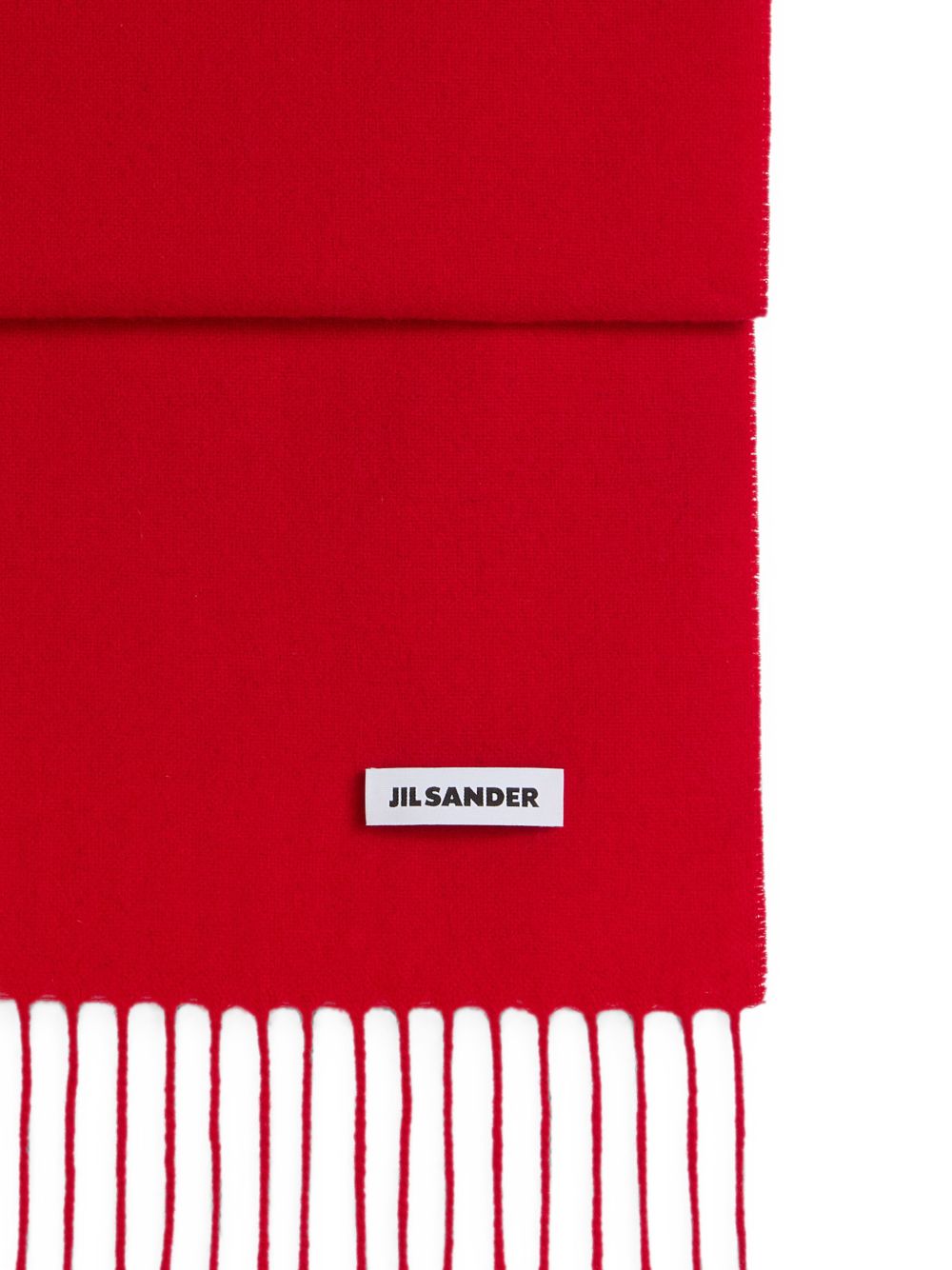 Sciarpa in lana con logo in rosso 