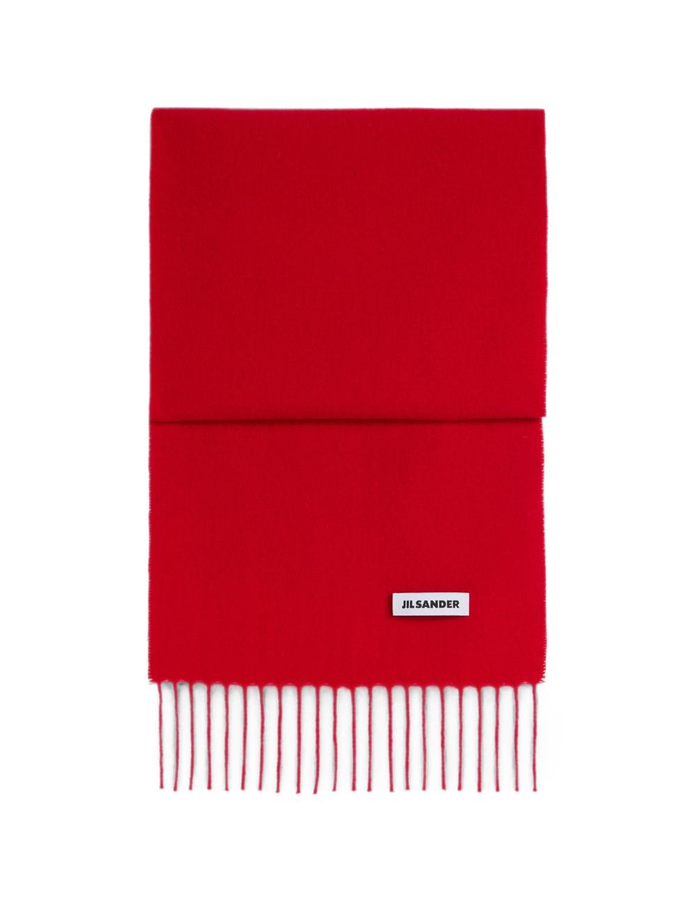 Sciarpa in lana con logo in rosso 