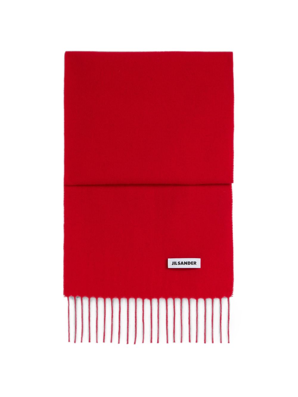 Sciarpa in lana con logo in rosso 