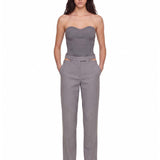 Top a costine in grigio 