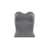 Top a costine in grigio 