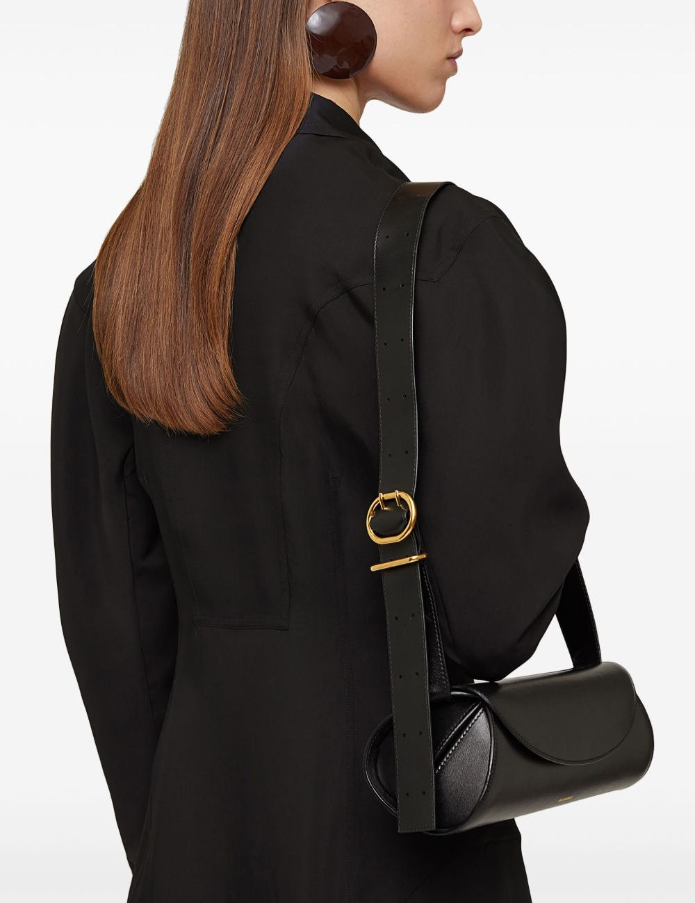 Borsa a spalla Cannolo in nero 