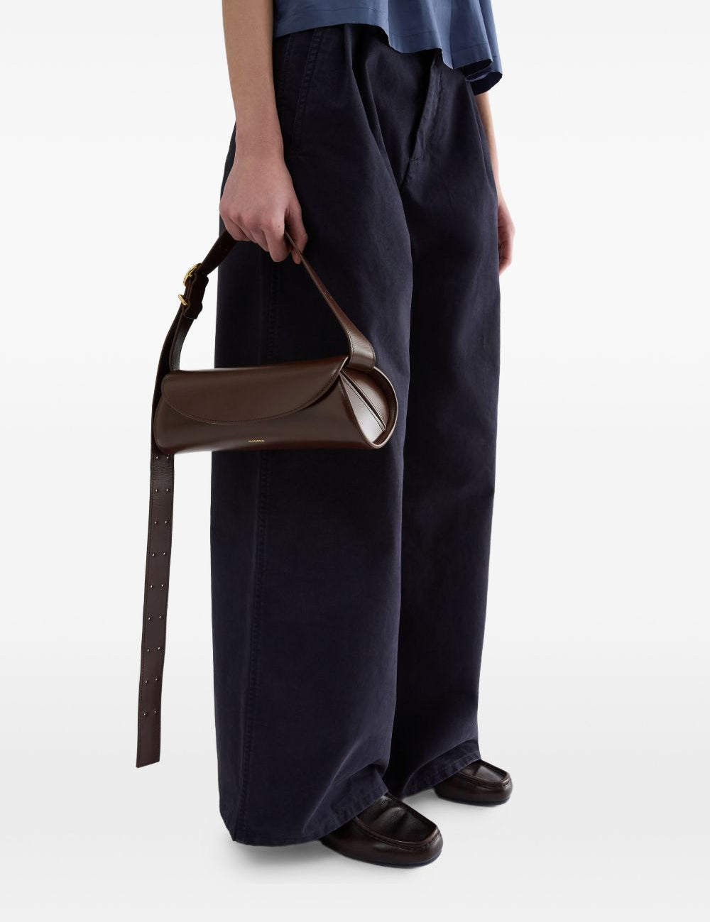 Borsa a spalla Cannolo in marrone 