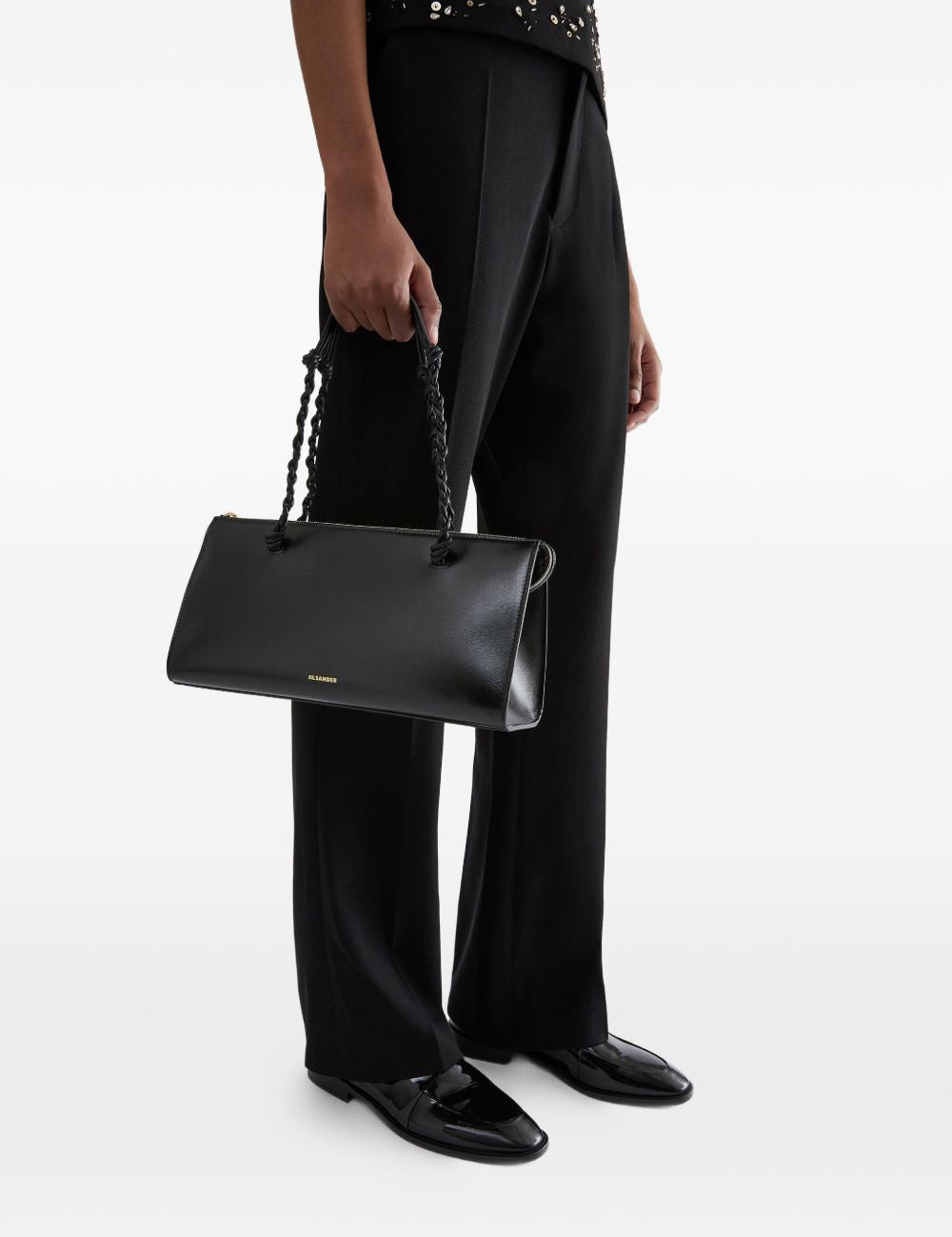 Borsa a mano Tangle Tent in pelle in nero 
