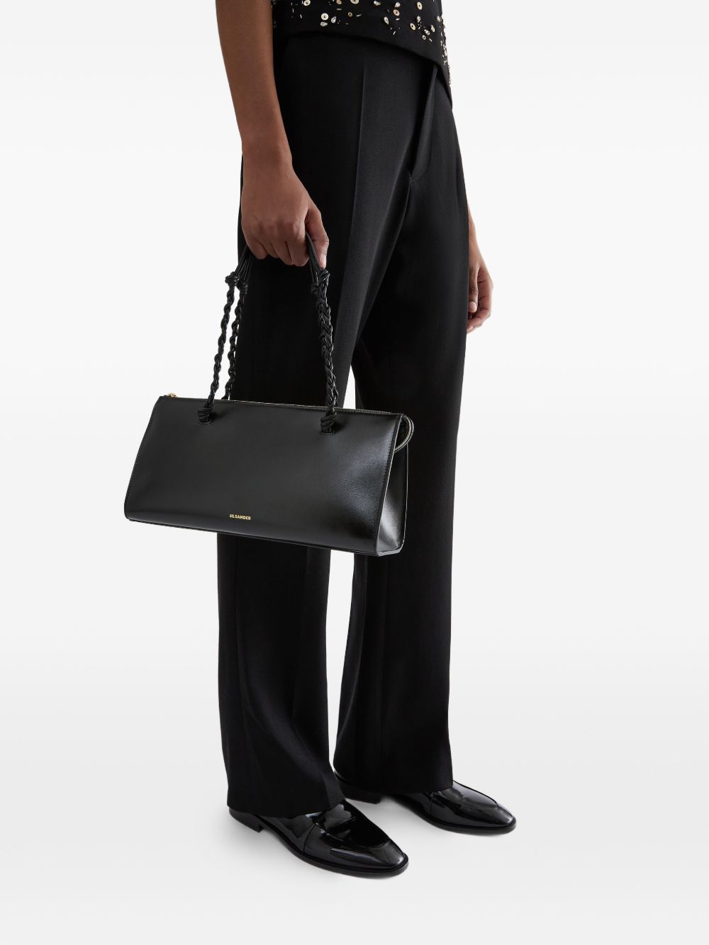 Borsa a mano Tangle Tent in pelle in nero 