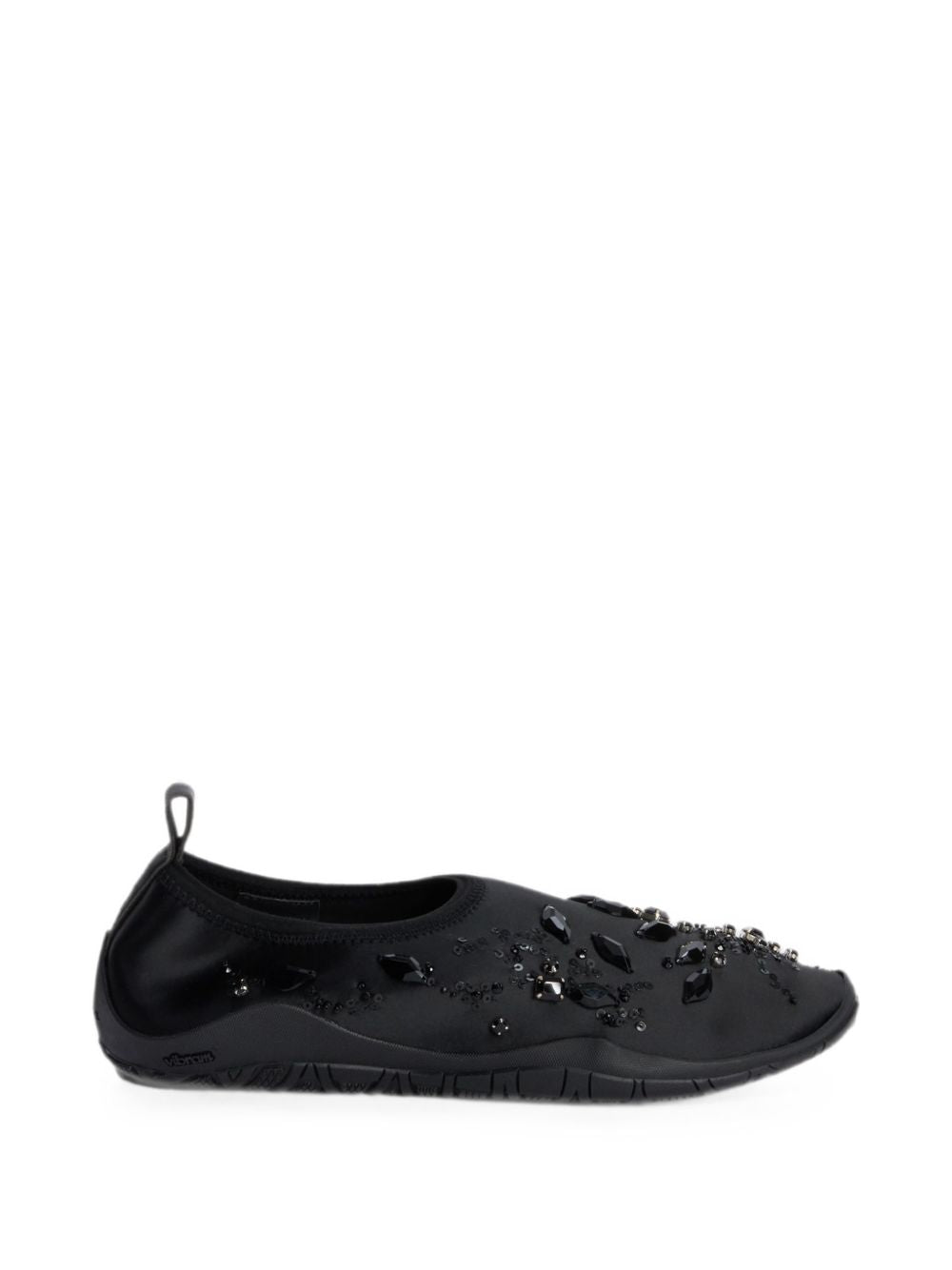 Sneakers con cristalli in nero 