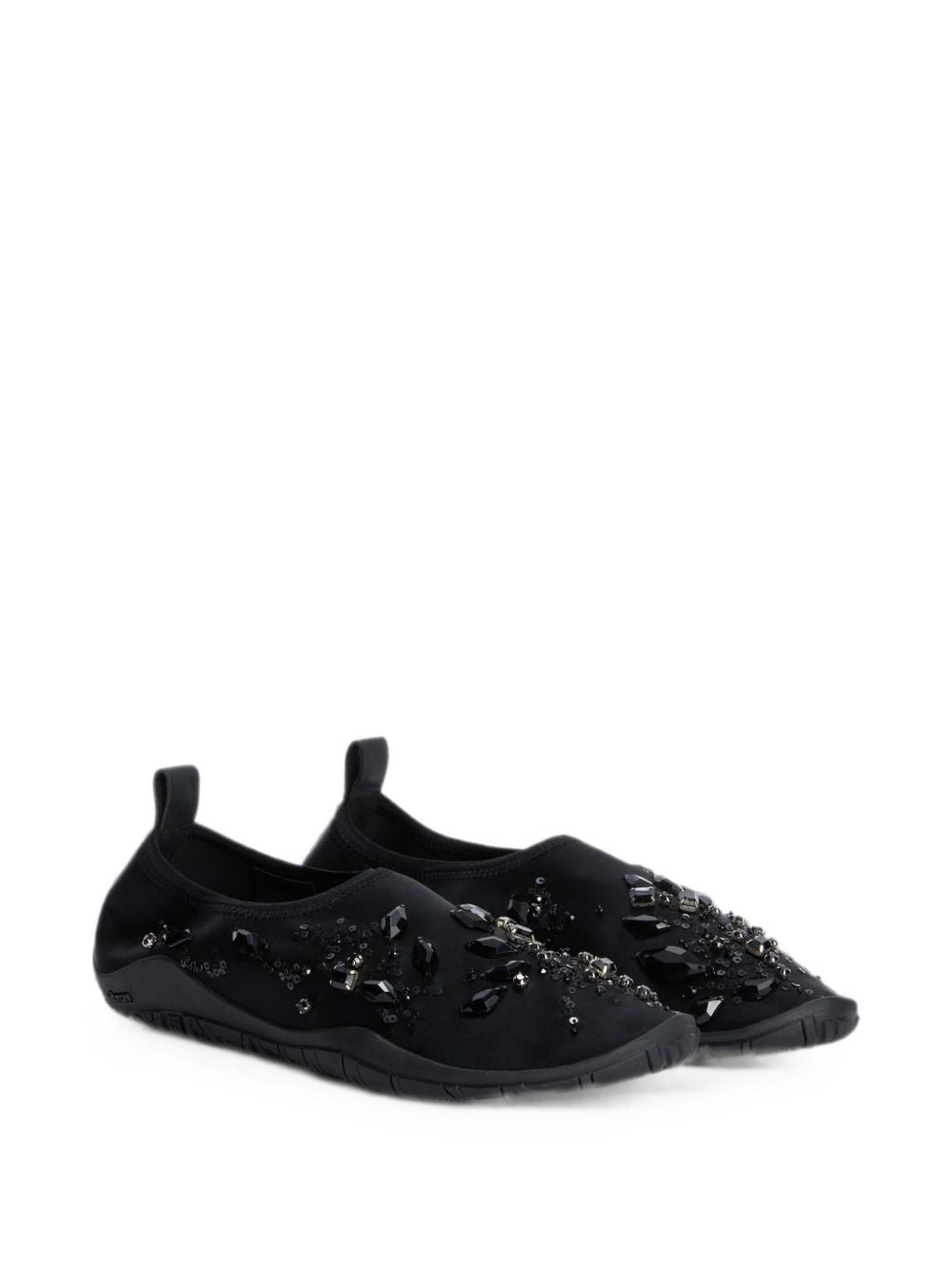 Sneakers con cristalli in nero 