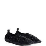 Sneakers con cristalli in nero 