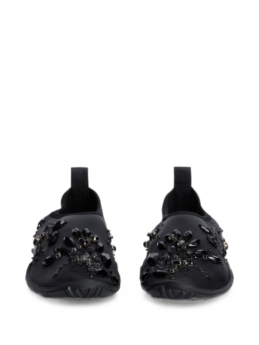 Sneakers con cristalli in nero 