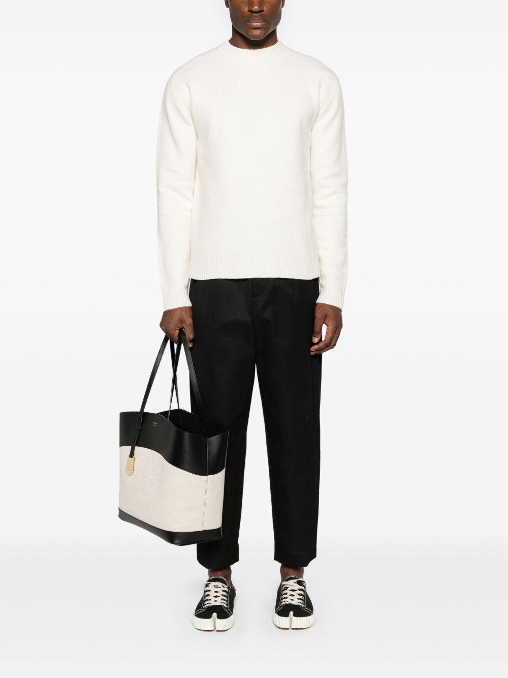 Maglione girocollo in bianco 