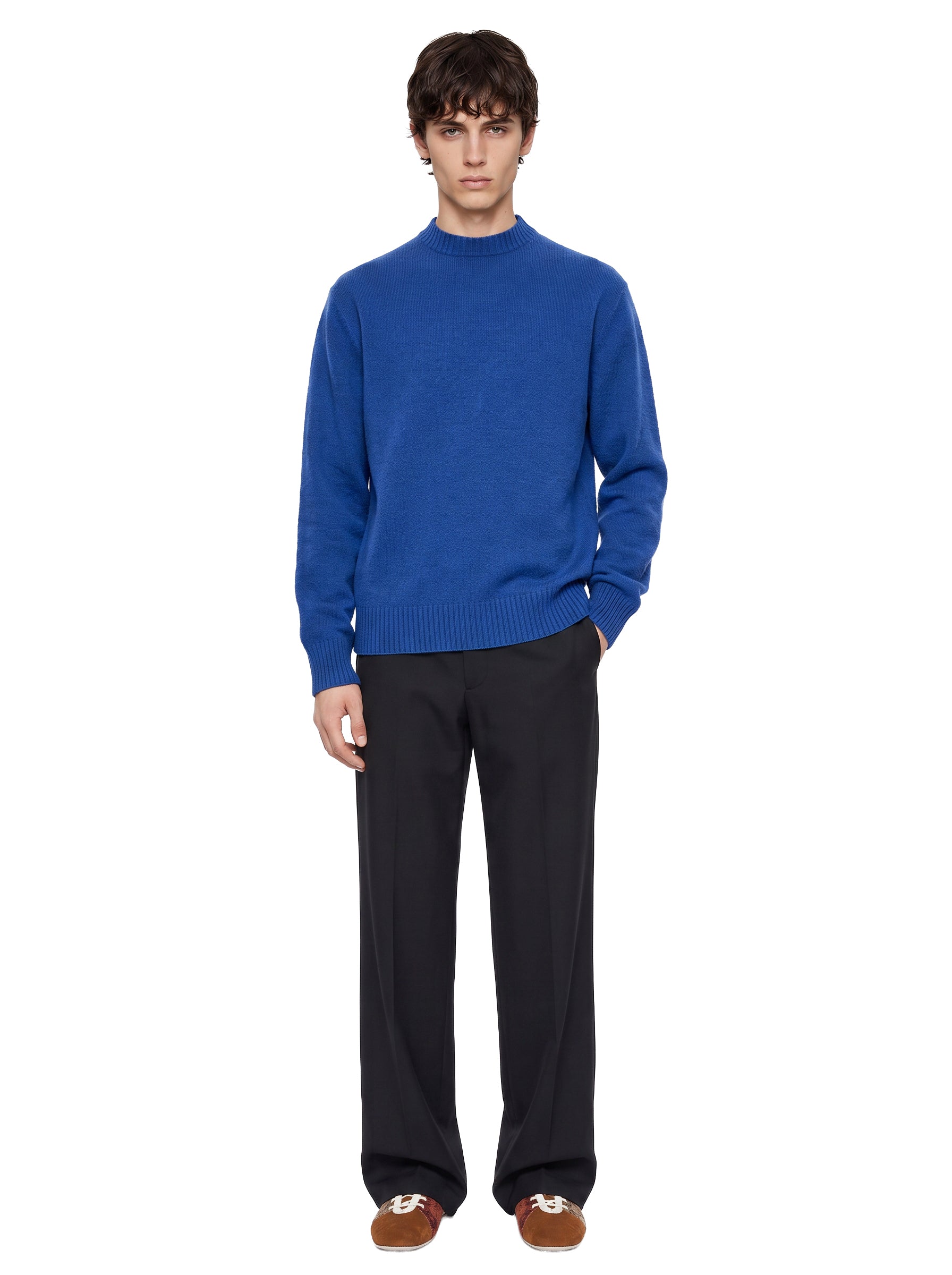 Maglione girocollo in blu royal 