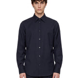 Camicia con colletto a punta in blu scuro 