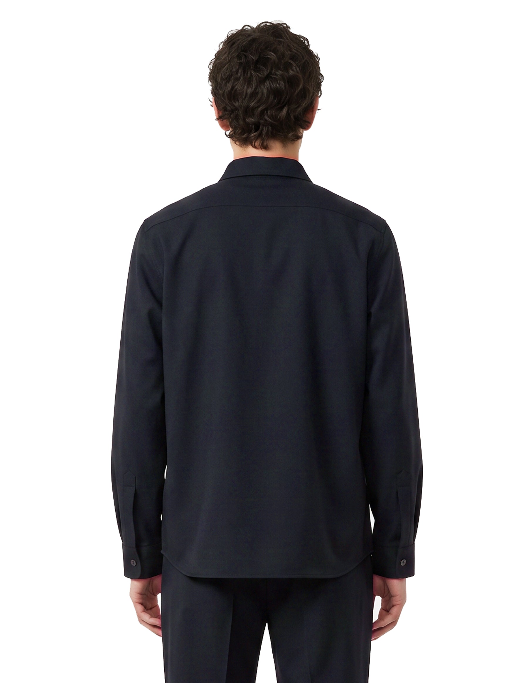 Camicia con colletto a punta in blu scuro 