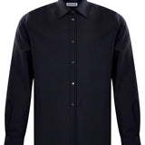 Camicia con colletto a punta in blu scuro 
