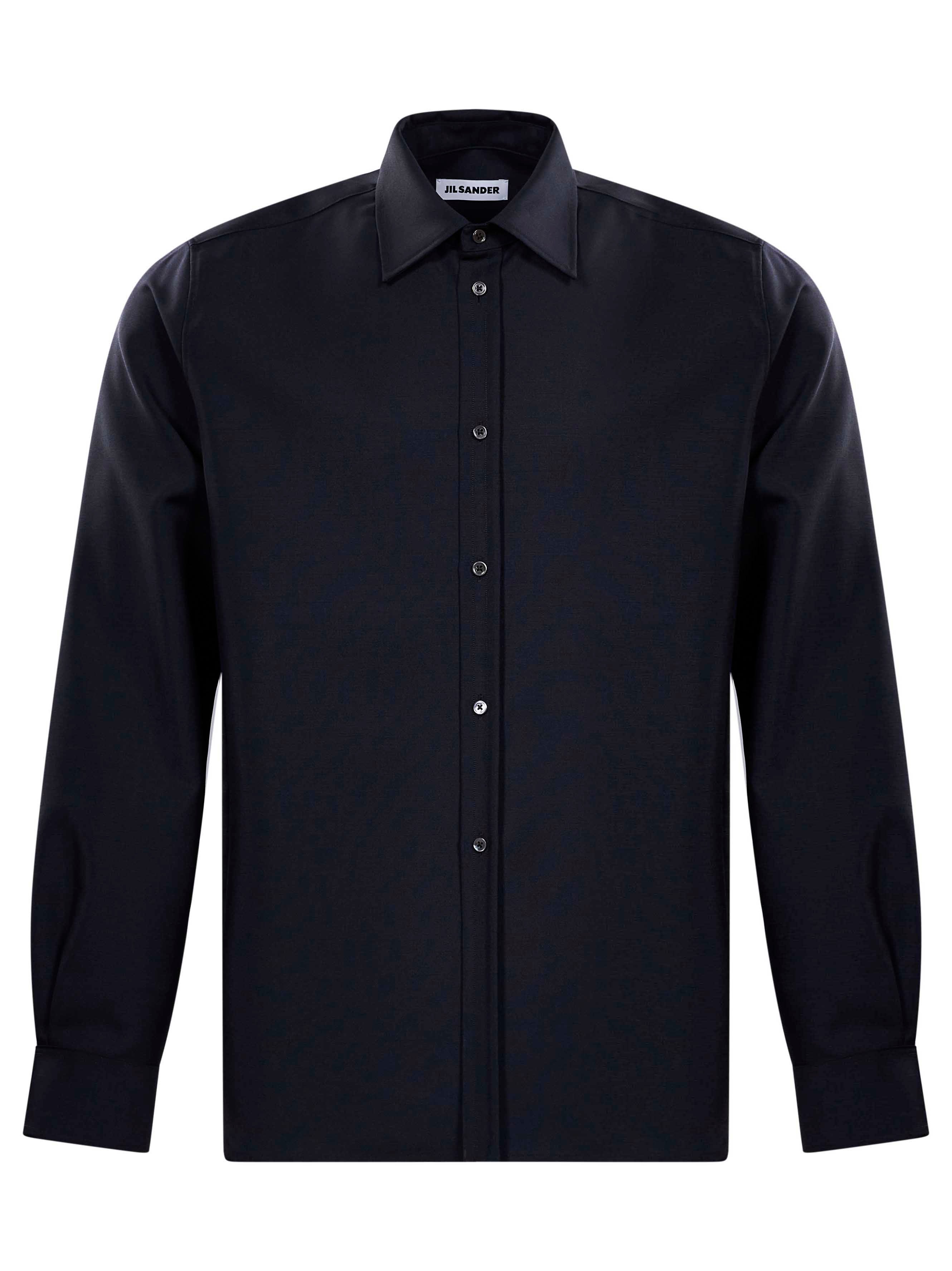 Camicia con colletto a punta in blu scuro 