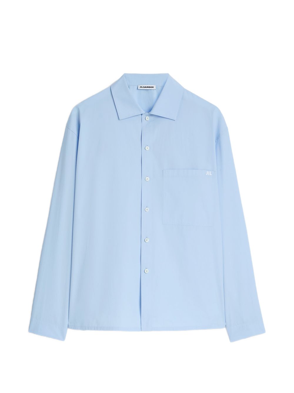 Camicia con logo ricamato in azzurro 
