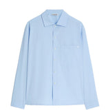 Camicia con logo ricamato in azzurro 