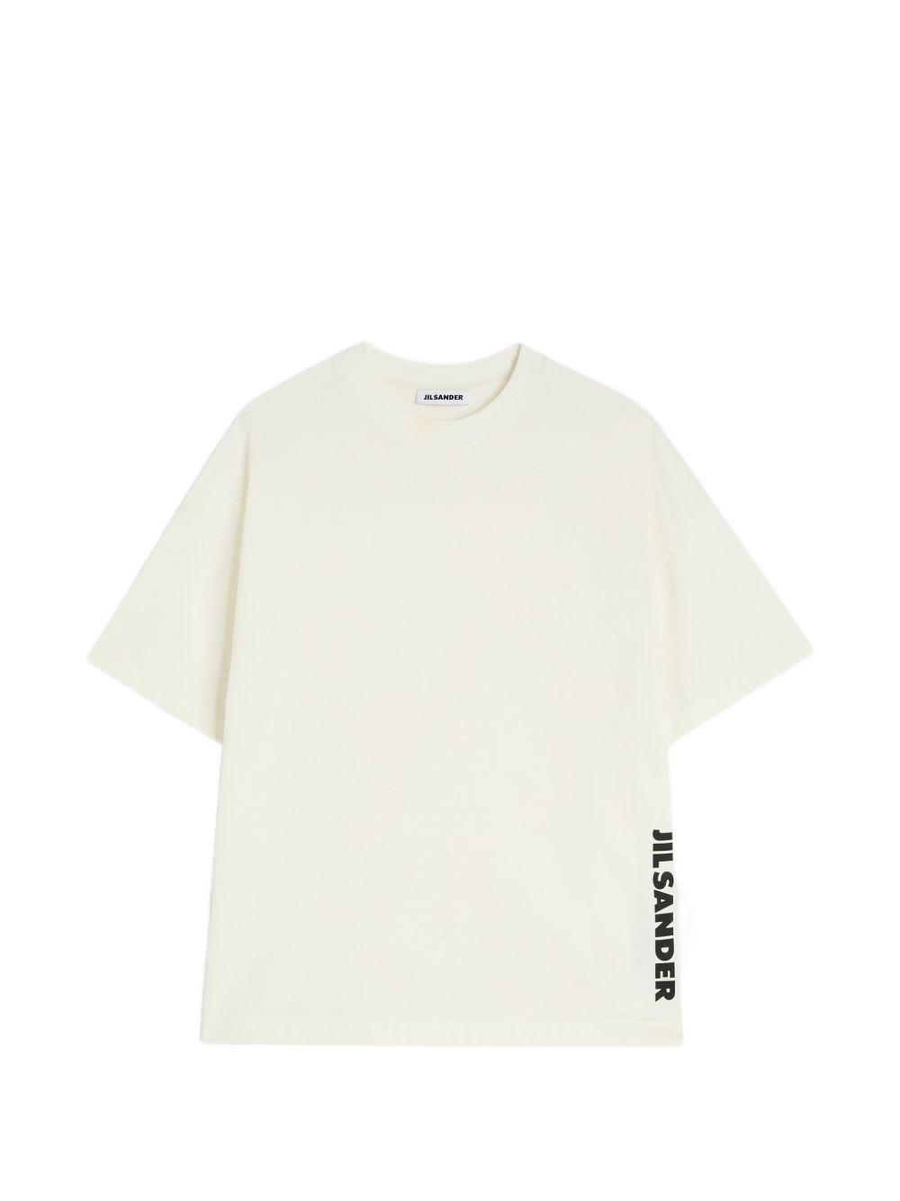 T-shirt girocollo con logo in bianco 
