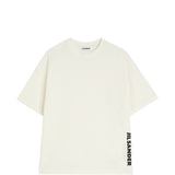 T-shirt girocollo con logo in bianco 