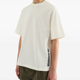 T-shirt girocollo con logo in bianco 