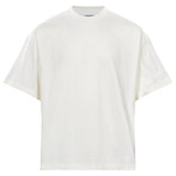 T-shirt girocollo con logo in bianco 