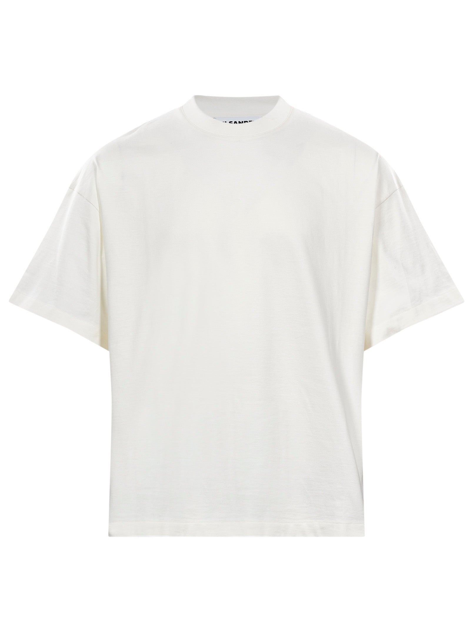 T-shirt girocollo con logo in bianco 