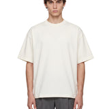 T-shirt girocollo con logo in bianco 
