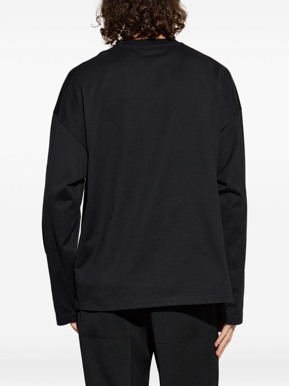T-shirt girocollo con logo in nero 