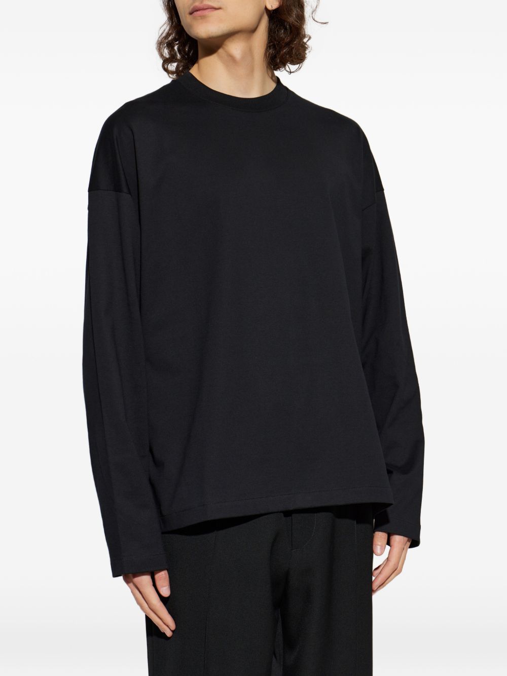 T-shirt girocollo con logo in nero 