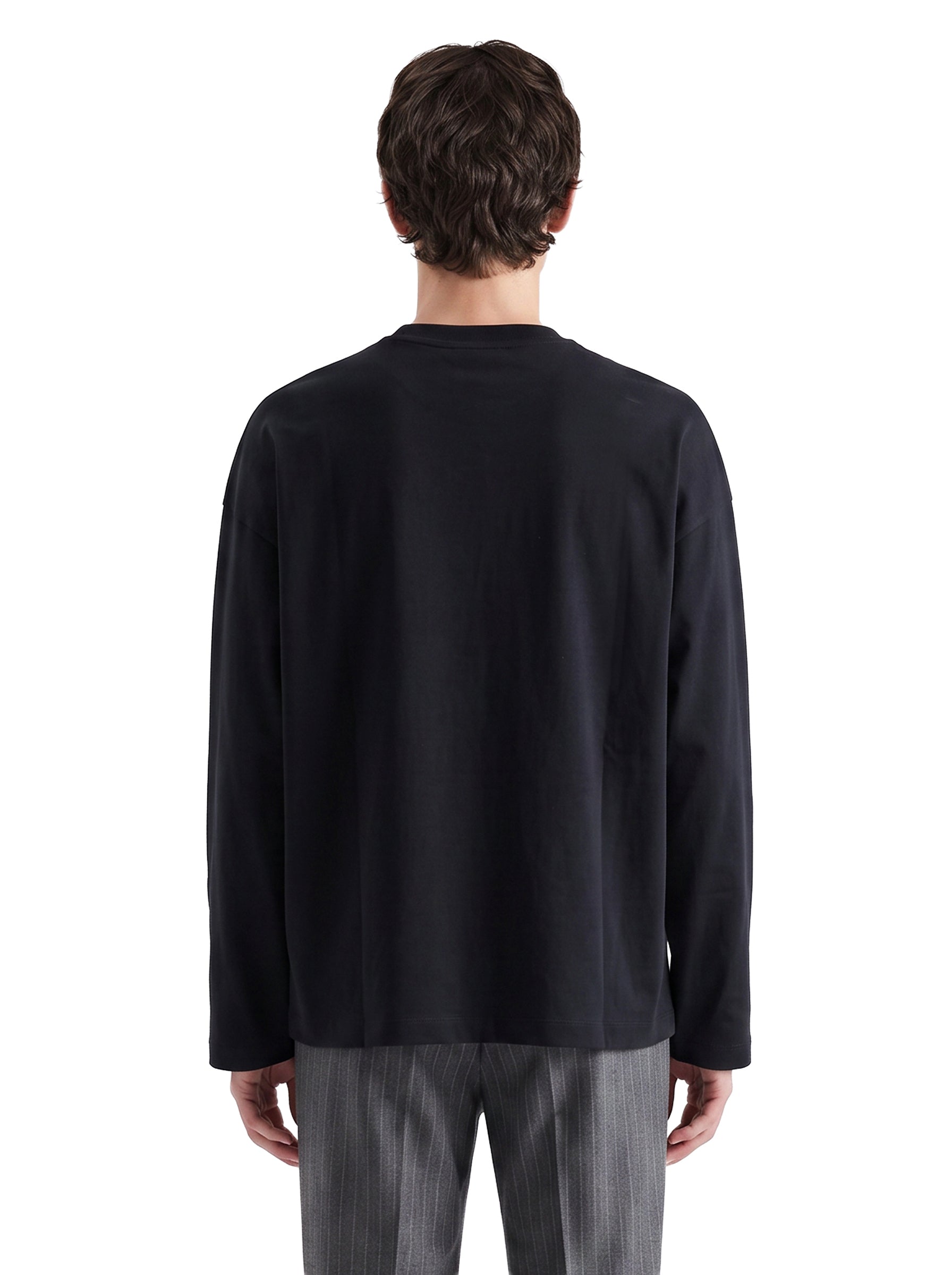 T-shirt girocollo con logo in nero 