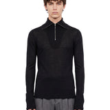 T-shirt a collo alto in nero 