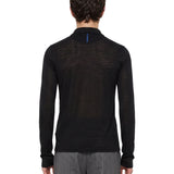 T-shirt a collo alto in nero 