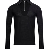 T-shirt a collo alto in nero 
