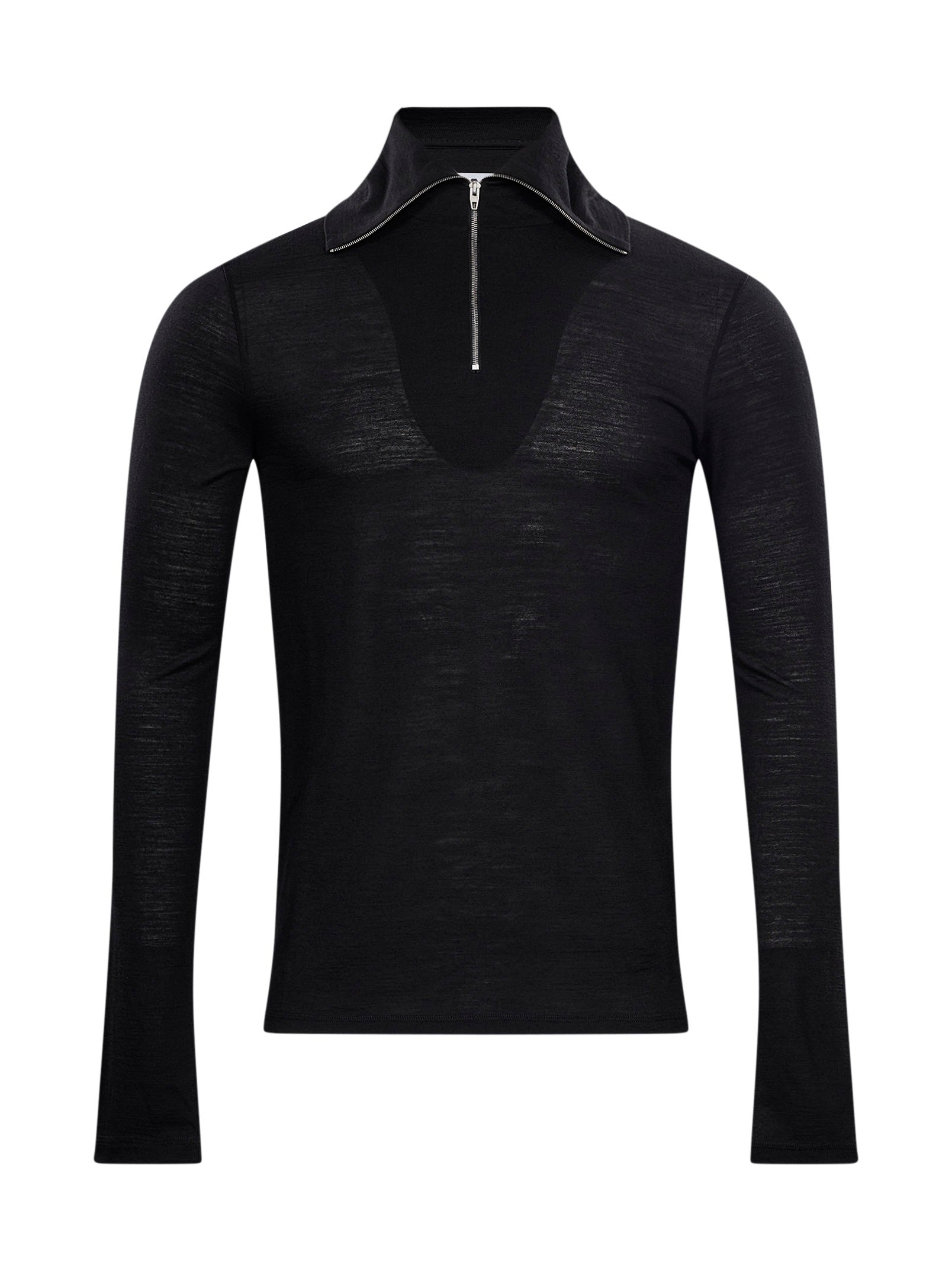 T-shirt a collo alto in nero 