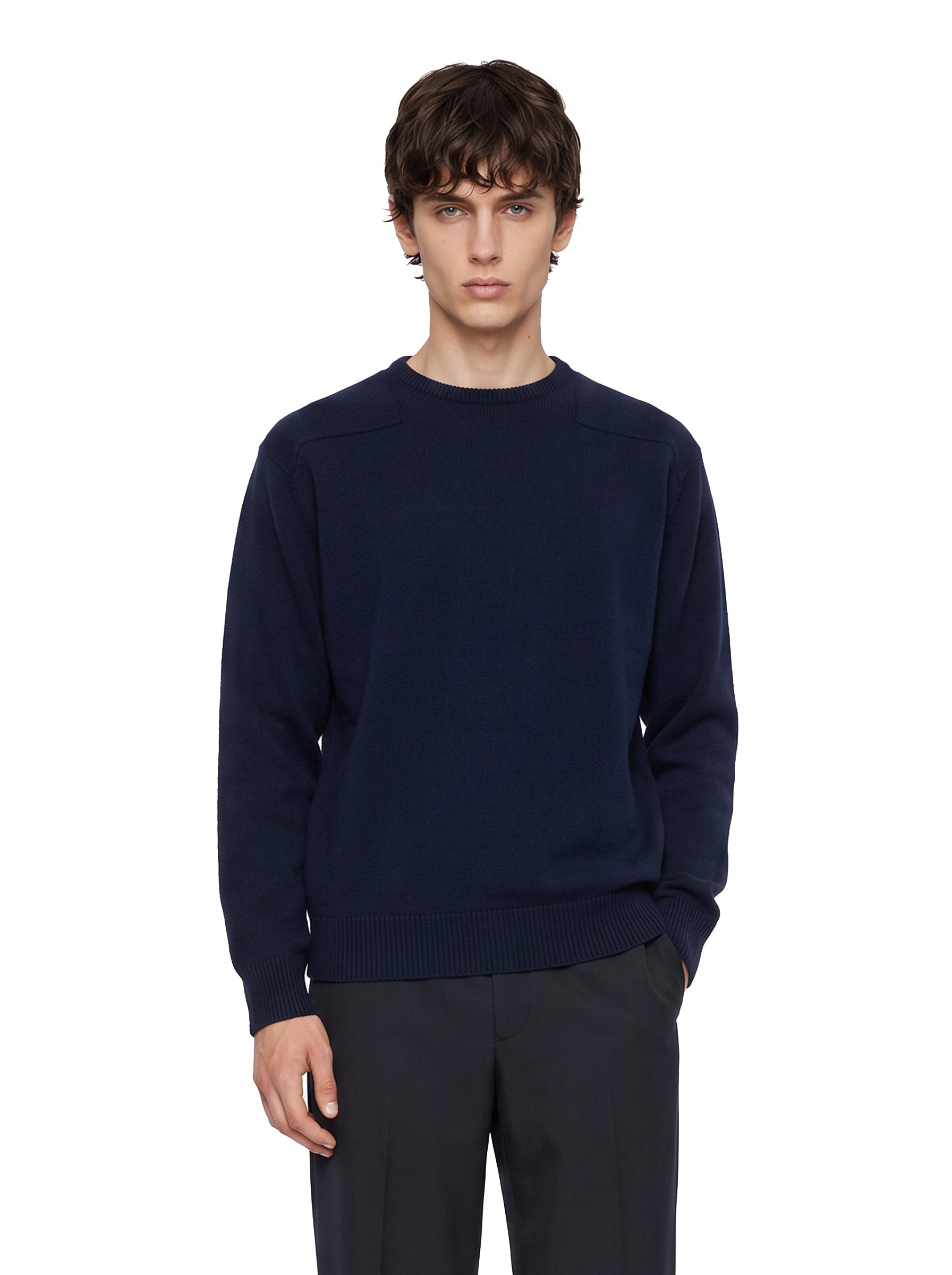 Maglione girocollo in blu scuro 