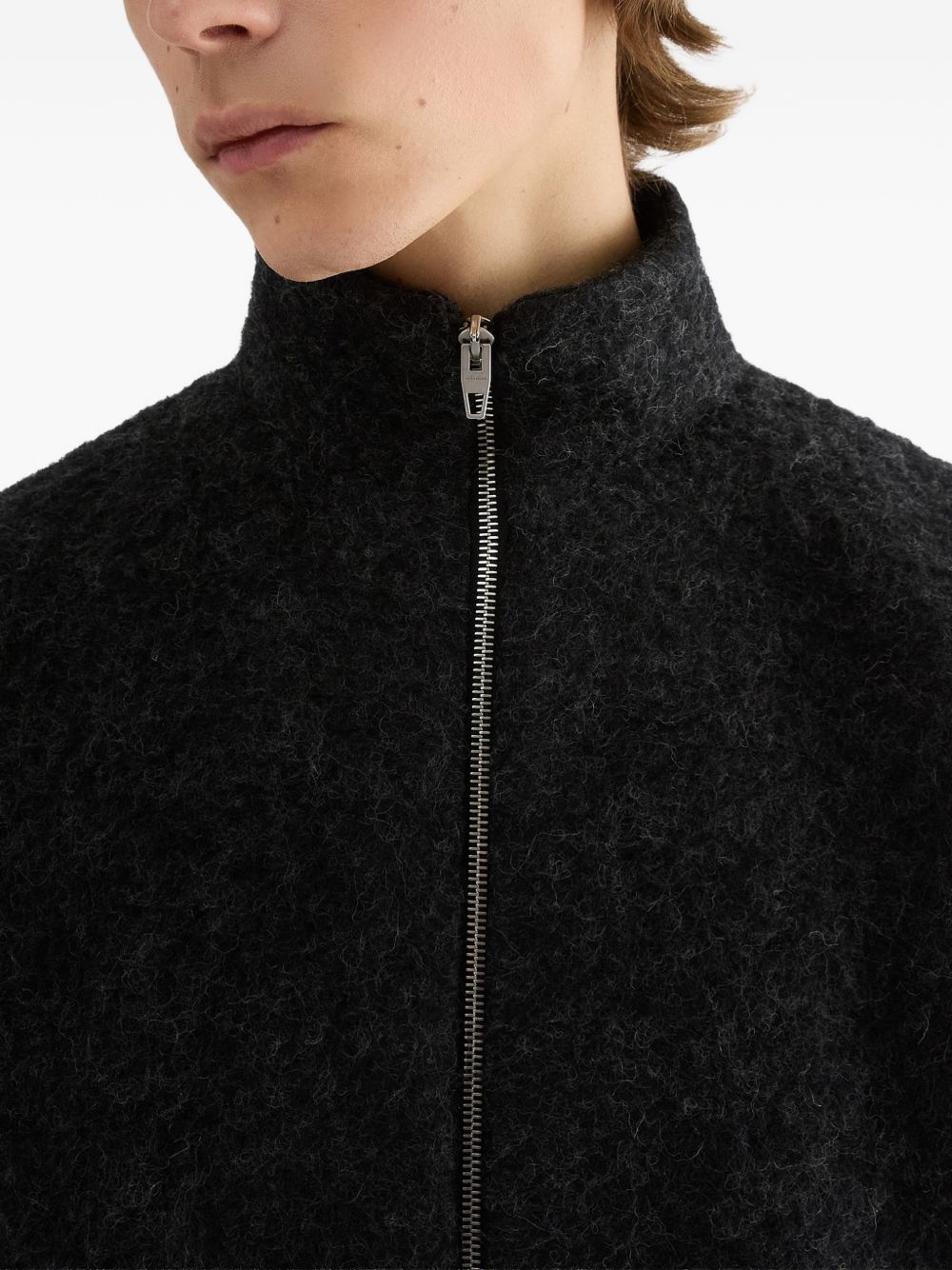 Giacca con zip in grigio scuro 