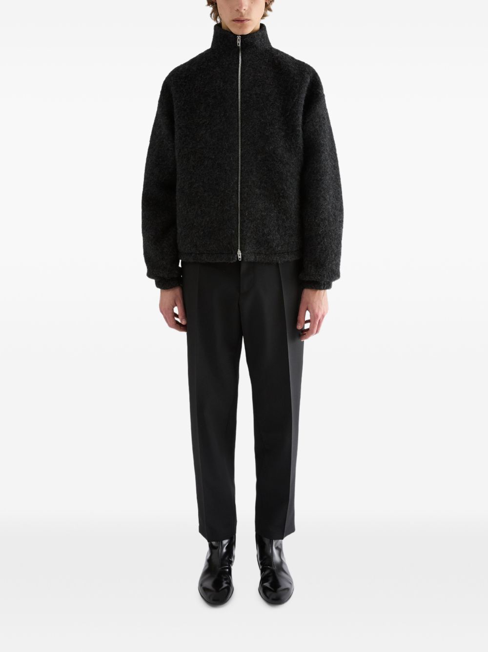 Giacca con zip in grigio scuro 
